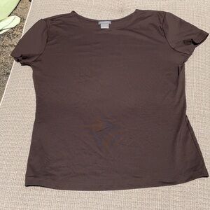 Ann Taylor Brown Fitted Short Sleeve Tee